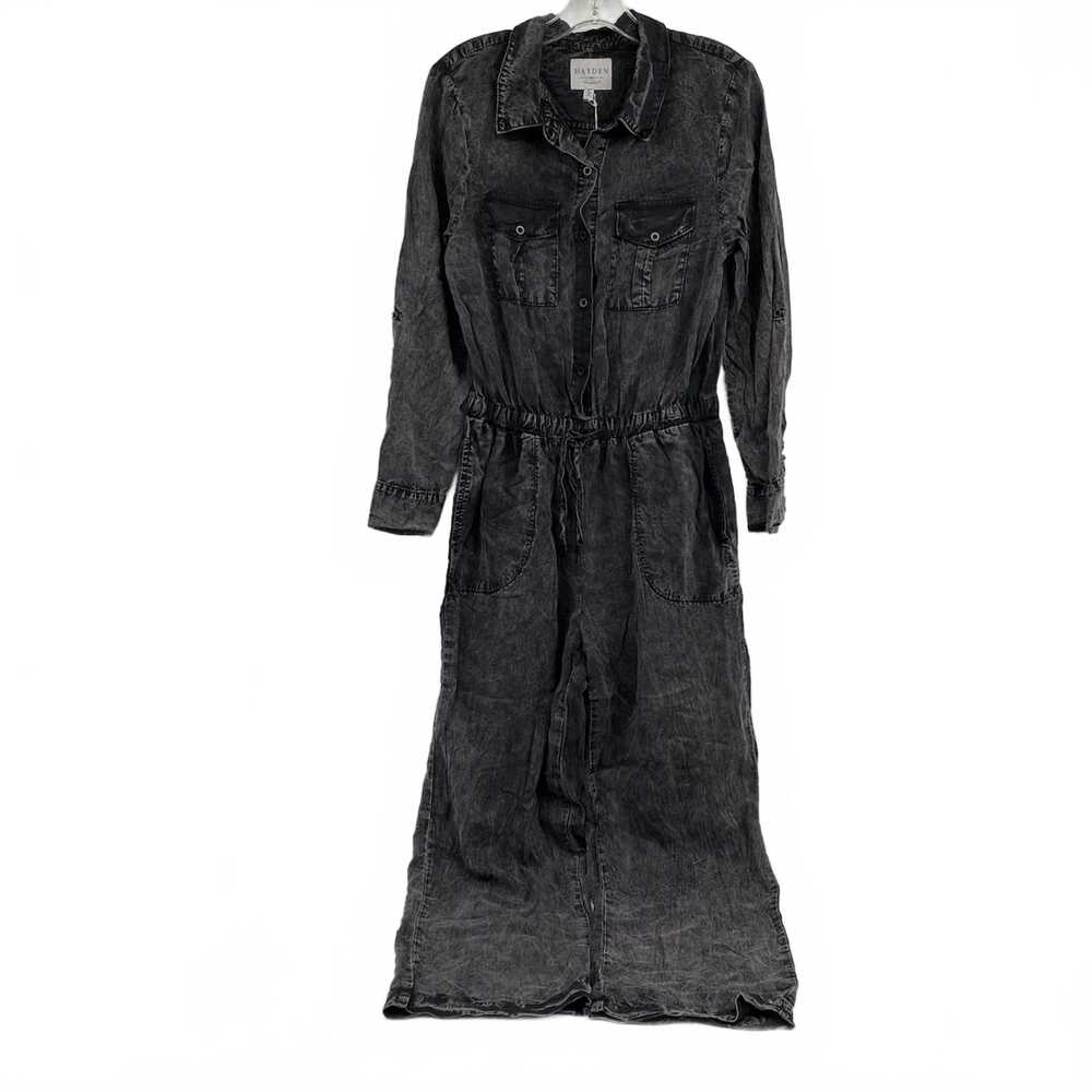 Hayden Washed Black Button Up Jumpsuit | Women’s M Tencel One-Piece